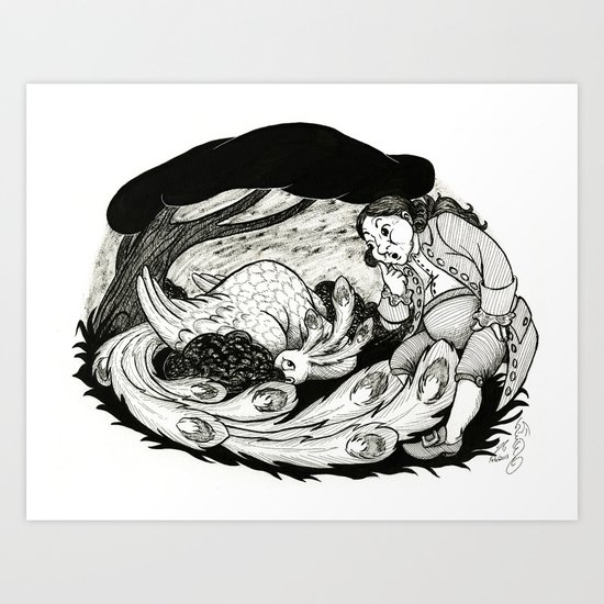 Bird in the Bush Art Print