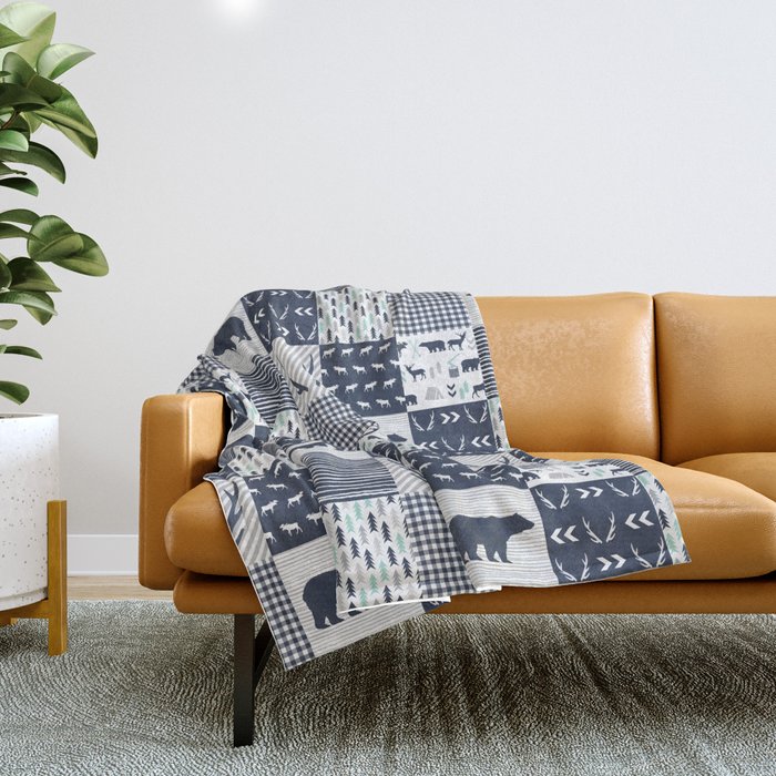 Camping themed throw blanket sales