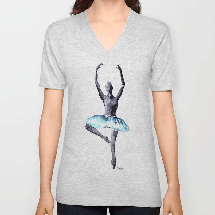 Dancer in blu V Neck T Shirt