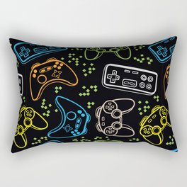 Seamless bright pattern with joysticks. gaming cool print Rectangular Pillow