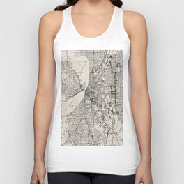 USA - Salem - City Map - Black and White Unisex Tank Top