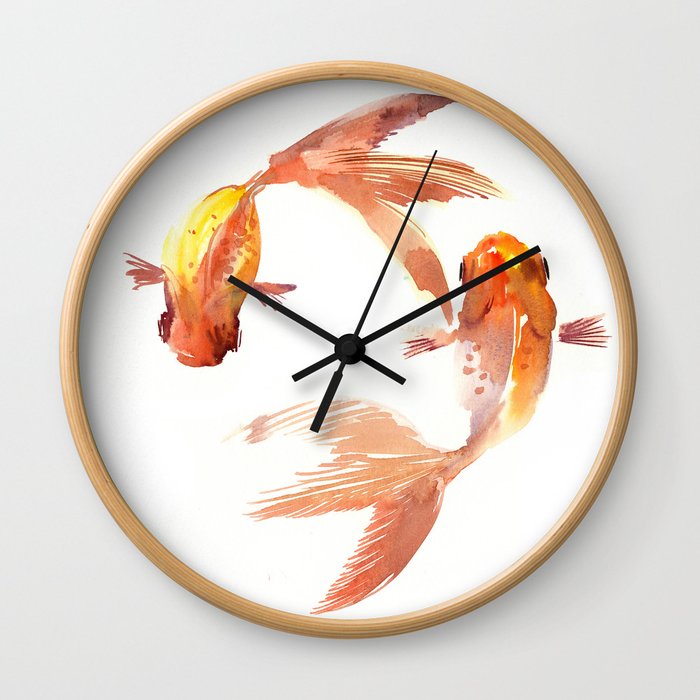 Goldfish Feng Shui, Koi Fish Wall Clock