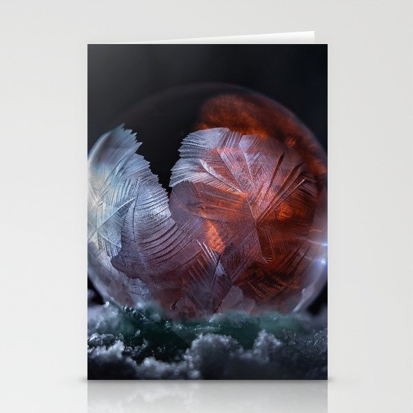 Red glowing soap bubble Stationery Cards