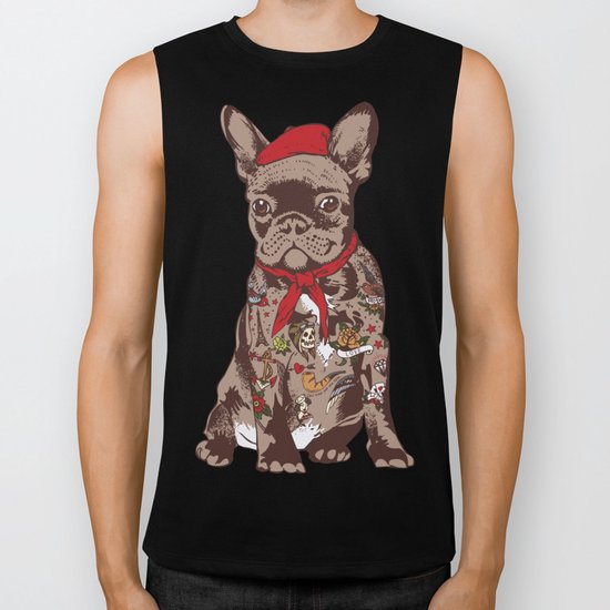 French Bulldog Tattoo Biker Tank