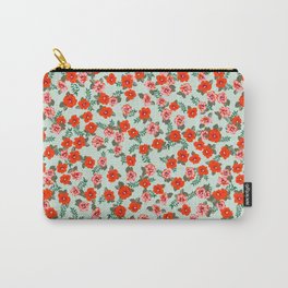 Seamless ditsy pattern in small cute wild flowers. Simple bouquets. Liberty style millefleurs. Floral background Carry-All Pouch