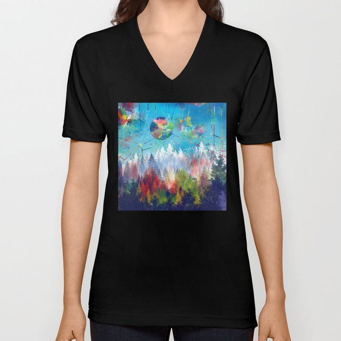 colorful forest 3 V Neck T Shirt
