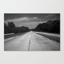 Route 66 - Missouri Concrete Highway 2010 BW Canvas Print