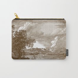 Hudson River and Catskills, Bourbon and Crisp White Carry-All Pouch | Landscape, Graphicdesign, Catskill, Upstate, Masculine, Trees, Adventure, Country, 1700S, River 
