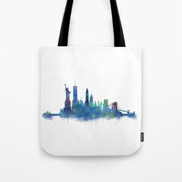 NY New York City Skyline NYC Watercolor art Tote Bag