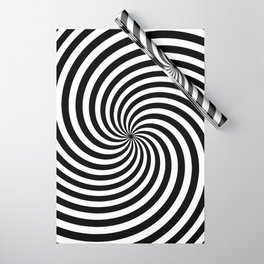 Black And White Op Art Spiral Wrapping Paper