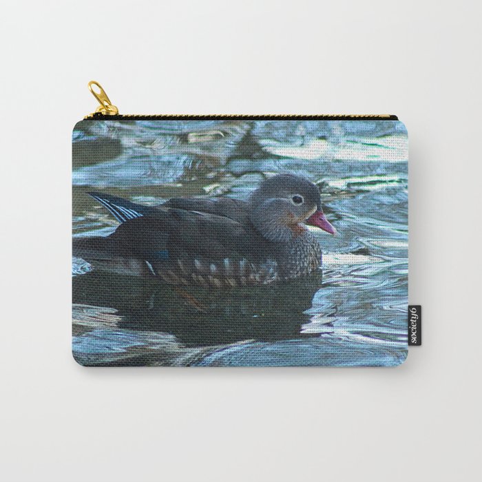 Wild Duck Bird Portrait Turquoise Pond Carry-All Pouch