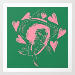 Cowgirl in Luv Art Print