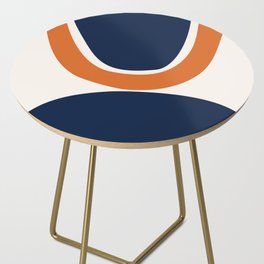 Abstract Shapes 32 in Orange and Navy Blue Side Table