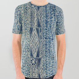 Ndop Cameroon West African Textile Print All Over Graphic Tee