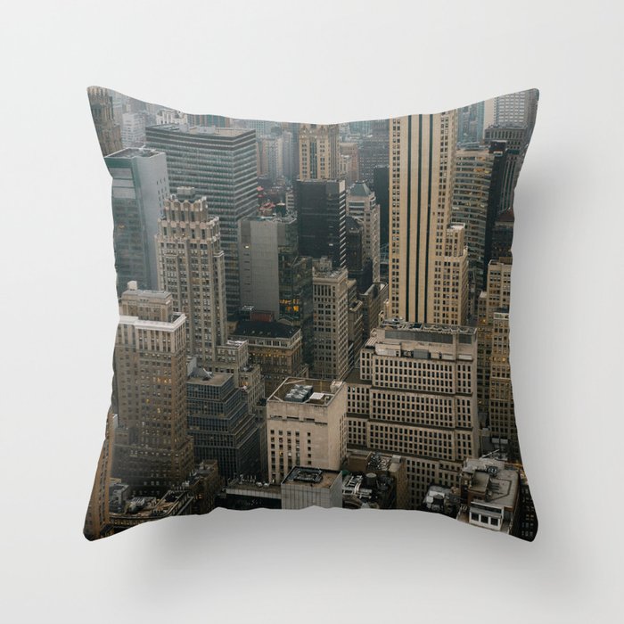 Urban cityscape of NY New York City | Travel art print Skyline NYC Throw Pillow