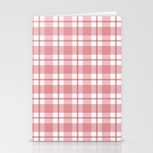 Gingham, pink and white Stationery Cards