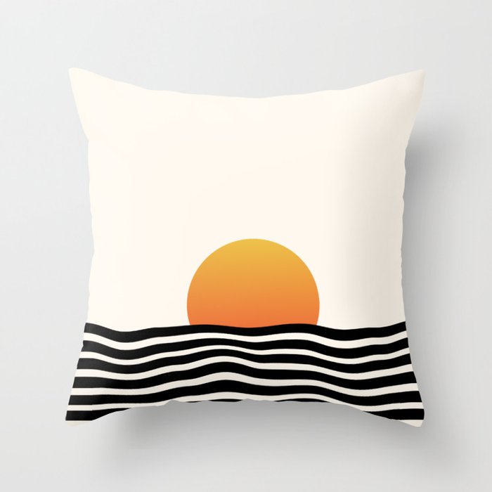 Modern Sunset Throw Pillow