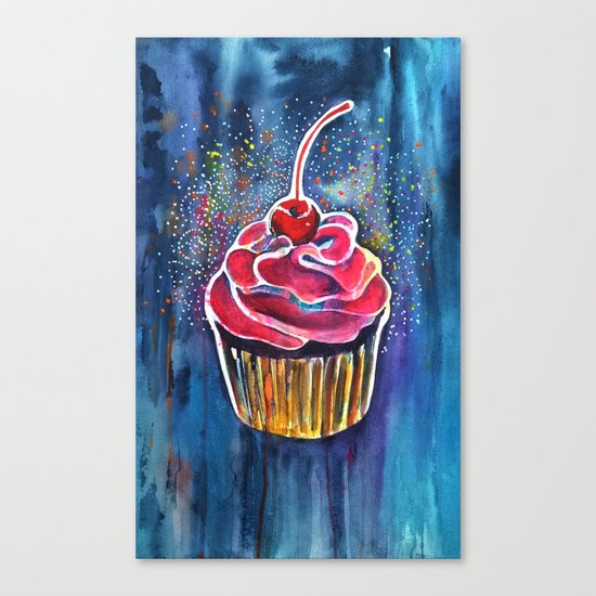 Rainbow Cupcake Canvas Print