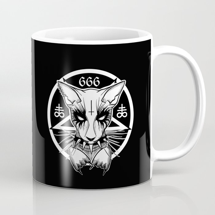 Black Metal Cat Coffee Mug