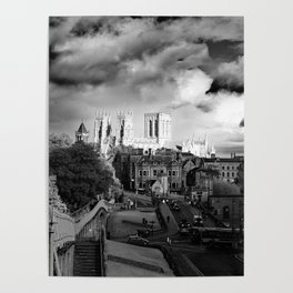 York Minster and walls in the sun Poster | Minster, Yorkcitywalls, Sunshine, Black and White, Romanwalls, Yorkminstercathedral, Walls, Photo, Yorkengland, Digital 