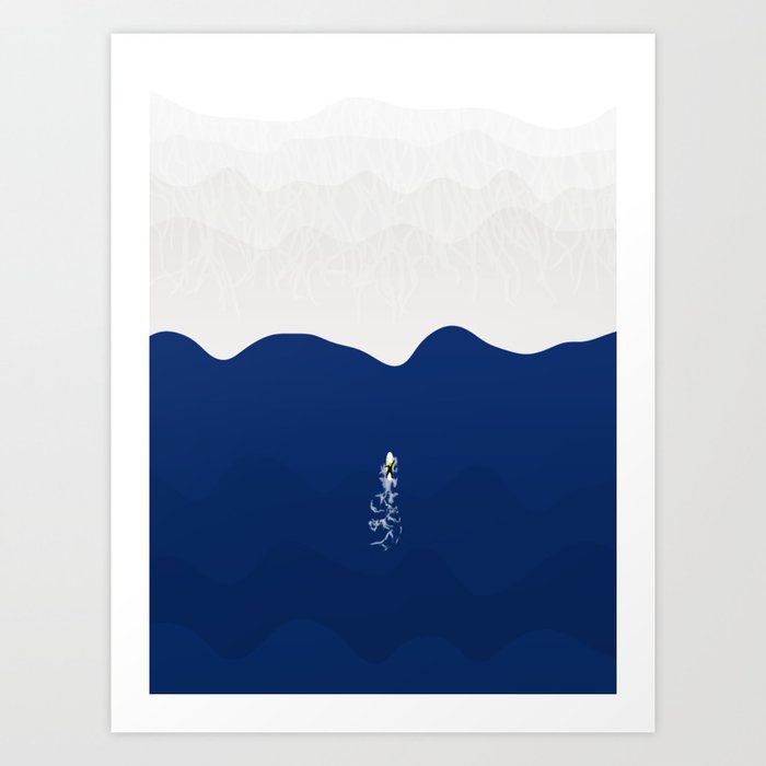 Lone Surfer  Art Print