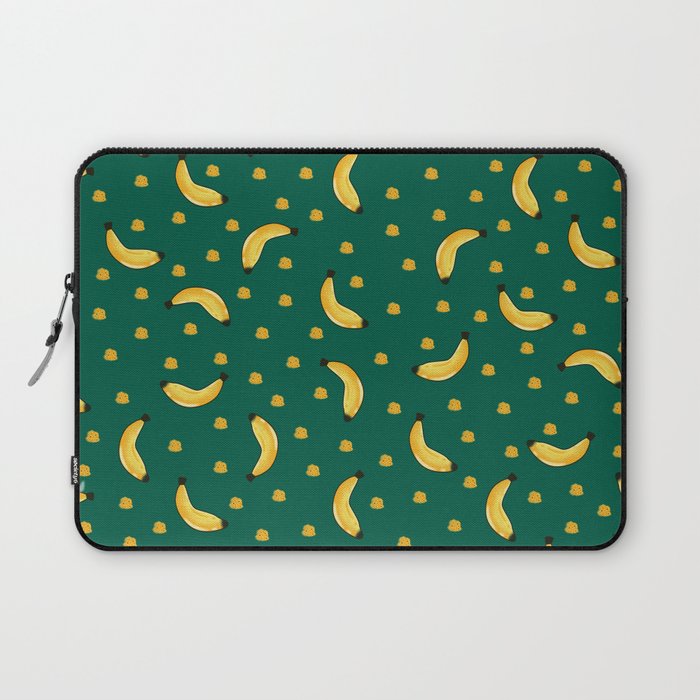 Cute Green Banana Fruit Lover Print Pattern Laptop Sleeve
