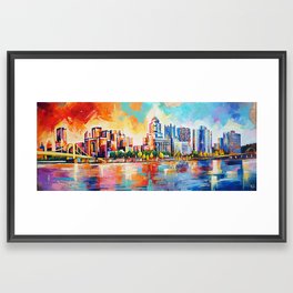 Pittsburgh Skyline Framed Art Print | Pgh, Surrealism, Illustration, Abstract, Watercolor, Pop Art, Acrylic, Painting, Vintage, Ink 