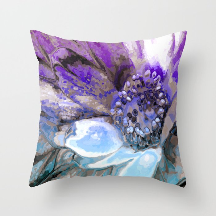 In Sunlight, Lilac and Blue Throw Pillow