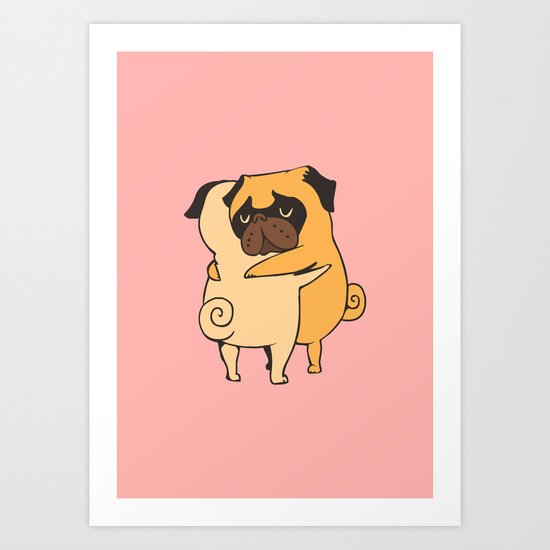 Pug Hugs Art Print