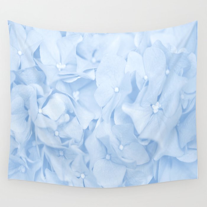 Hydrangea Flowers in Pastel Blue Color #decor #society6 #buyart Wall Tapestry