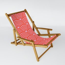 Japanese Wave Seigaiha Pink Retro Waves Pattern Modern Decor Sling Chair