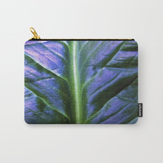 Purple Green Leaf Carry-All Pouch