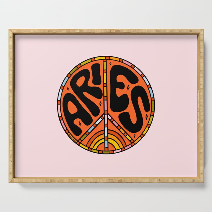 Aries Peace Sign Serving Tray