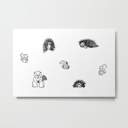 Forest Critters Metal Print