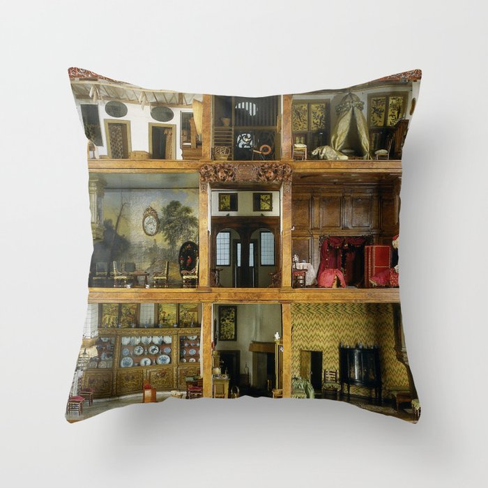 Antique Doll House Throw Pillow