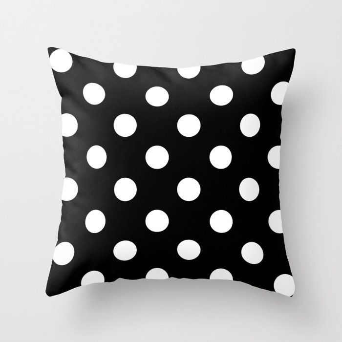 Polkadot (White & Black Pattern) Throw Pillow