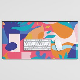 Amalfi Abstraction / Colorful Modern Shapes Desk Mat