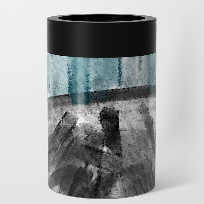 Mountains from a Dream - Contemporary Abstract in Black and Green 2 Can Cooler