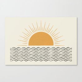 Sunrise Ocean -  Mid Century Modern Style Canvas Print