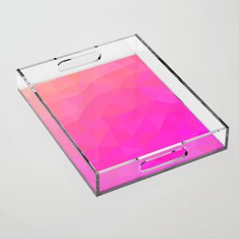 Light Peach to Deep Pink Abstract Geometric Triangles Gradient  Acrylic Tray