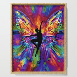 dancer butterfly 500dpi Serving Tray