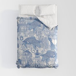 chinoiserie toile blue Comforter