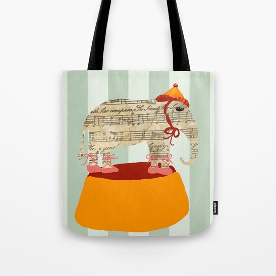 Dancing Elephant Tote Bag