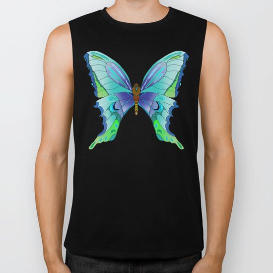 Butterfly Blues Biker Tank