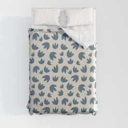 Flower Bulb - 01 - Inky Blue on Alabaster White Duvet Cover