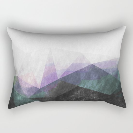 On the mountains- green watercolor - triangle pattern Rectangular Pillow