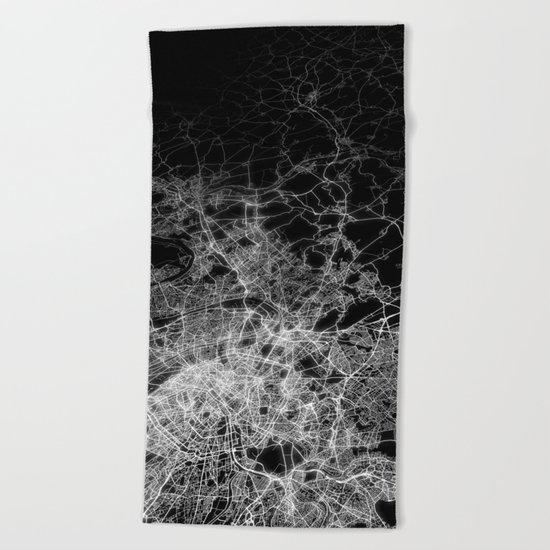 Paris map Beach Towel