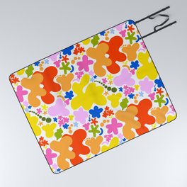 Abstract Retro Modern Flowers Picnic Blanket