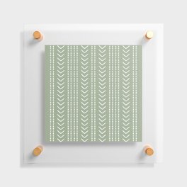 Arrow and Spotted Pattern in Sage Green Floating Acrylic Print