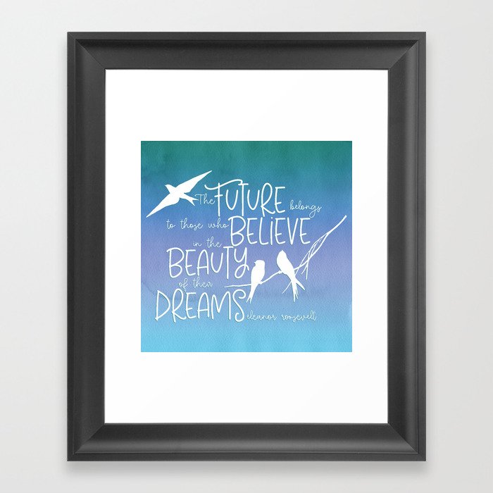 Believe in Dreams - blues Framed Art Print